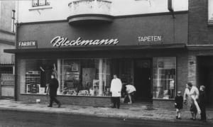 Historisches Foto (1955) von Tapeten-Teppichboden Bleckmann in Duisburg
